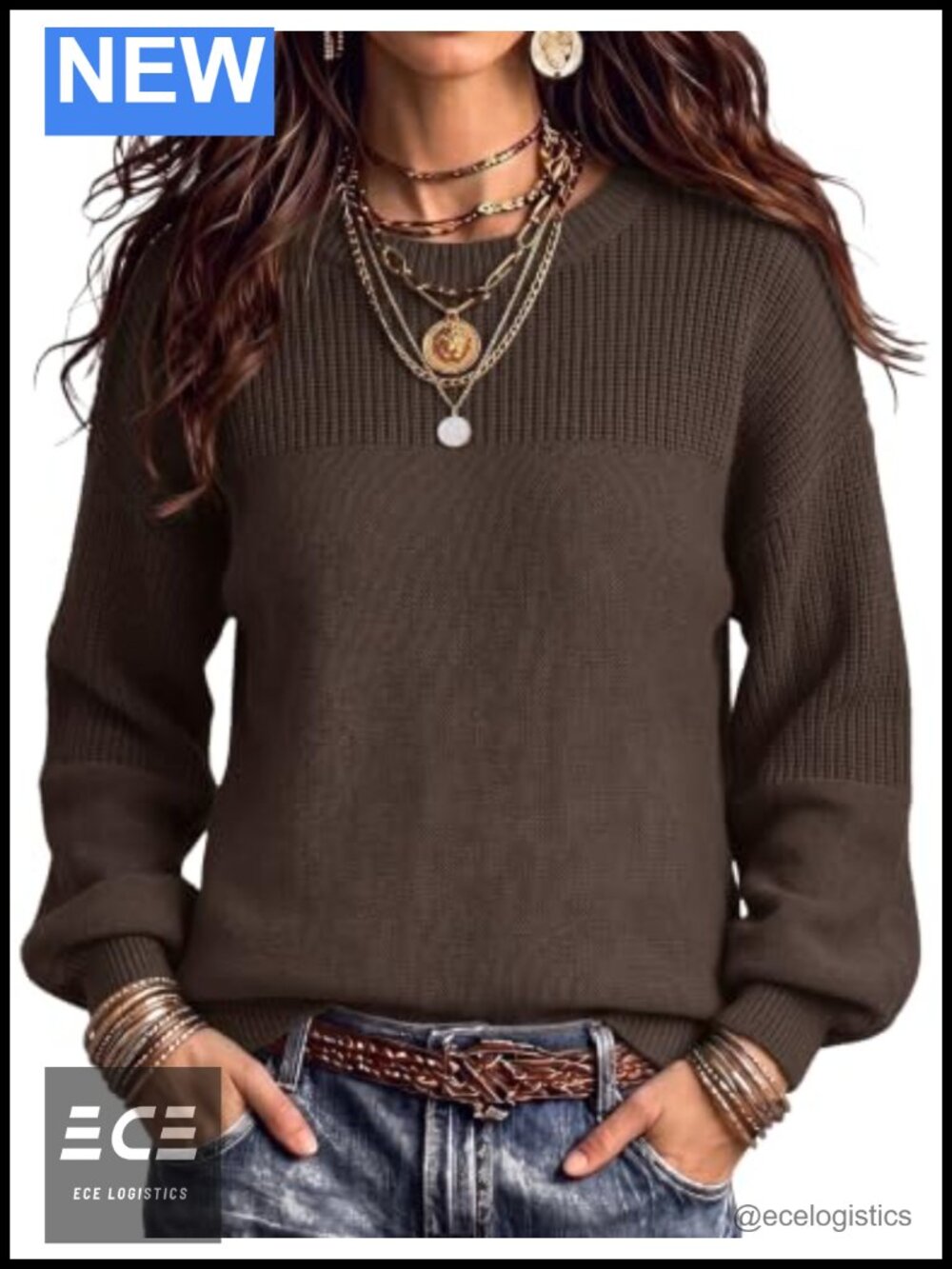 Chunky Knit Cotton Blend Pullover Sweater Loose Fit Casual Fall